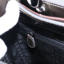 Christian Dior Maris Pearl Tote Bag Patent Leather 2way Gray Silver Auth ki7012A-24