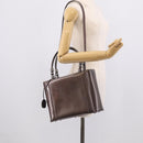 Christian Dior Maris Pearl Tote Bag Patent Leather 2way Gray Silver Auth ki7012A-27