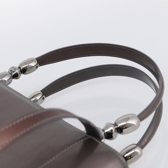 Christian Dior Maris Pearl Tote Bag Patent Leather 2way Gray Silver Auth ki7012A