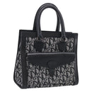 Christian Dior Trotter Canvas Tote Bag Black Silver Auth ki7013M-1