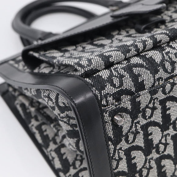 Christian Dior Trotter Canvas Tote Bag Black Silver Auth ki7013M