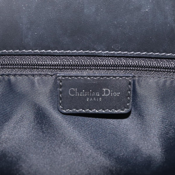 Christian Dior Trotter Canvas Tote Bag Black Silver Auth ki7013M