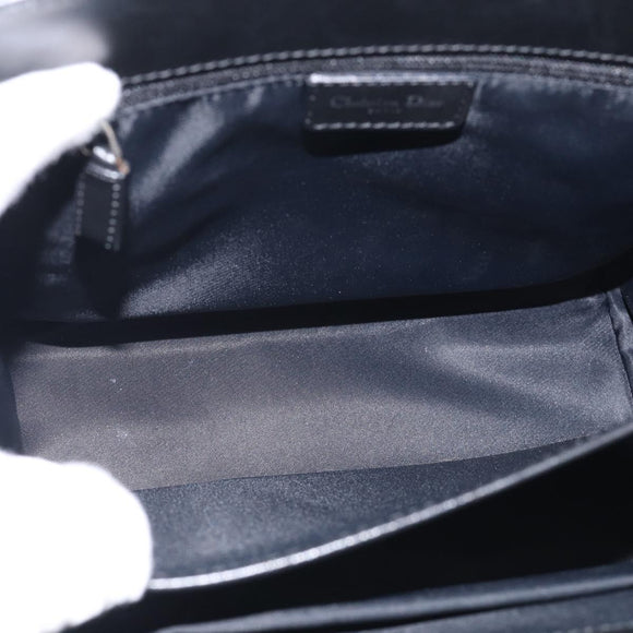 Christian Dior Trotter Canvas Tote Bag Black Silver Auth ki7013M