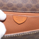 CELINE Macadam Canvas Shoulder Bag PVC Leather Brown Gold Auth ki7015V-15