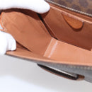 CELINE Macadam Canvas Shoulder Bag PVC Leather Brown Gold Auth ki7015V-18