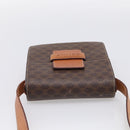 CELINE Macadam Canvas Shoulder Bag PVC Leather Brown Gold Auth ki7015V-6