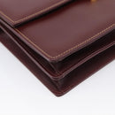 Cartier Shoulder Bag Leather Bordeaux Gold Auth ki7016V-11