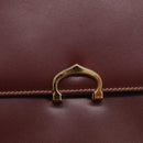 Cartier Shoulder Bag Leather Bordeaux Gold Auth ki7016V-14