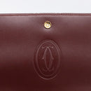 Cartier Shoulder Bag Leather Bordeaux Gold Auth ki7016V-16