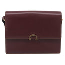 Cartier Shoulder Bag Leather Bordeaux Gold Auth ki7016V-2