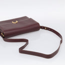 Cartier Shoulder Bag Leather Bordeaux Gold Auth ki7016V-7
