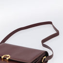 Cartier Shoulder Bag Leather Bordeaux Gold Auth ki7016V-8