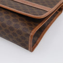 CELINE Macadam Canvas Shoulder Bag PVC Leather Brown Gold Auth ki7021A-10