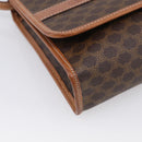 CELINE Macadam Canvas Shoulder Bag PVC Leather Brown Gold Auth ki7021A-11