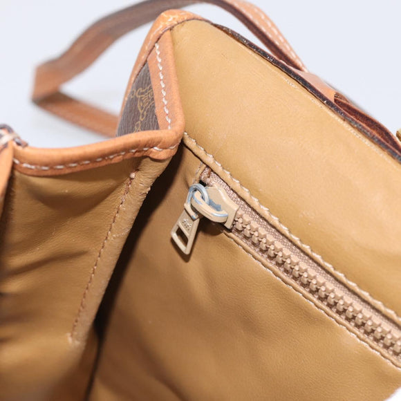 CELINE Macadam Canvas Shoulder Bag PVC Leather Brown Gold Auth ki7021A