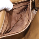 CELINE Macadam Canvas Shoulder Bag PVC Leather Brown Gold Auth ki7021A-21