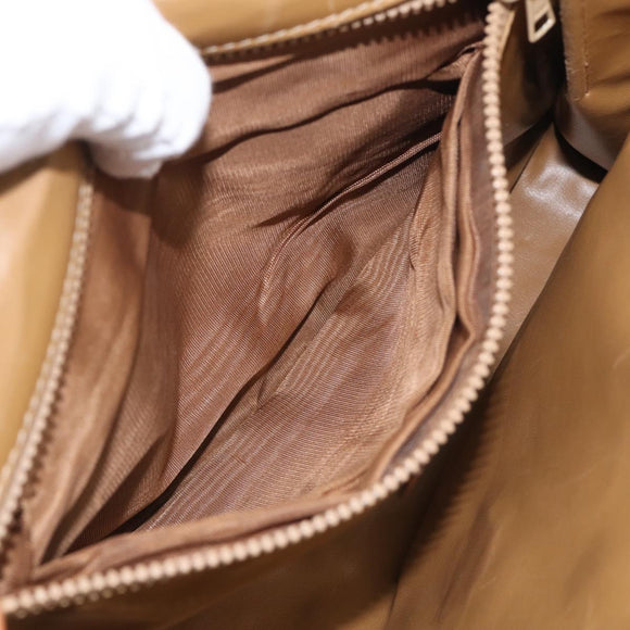 CELINE Macadam Canvas Shoulder Bag PVC Leather Brown Gold Auth ki7021A