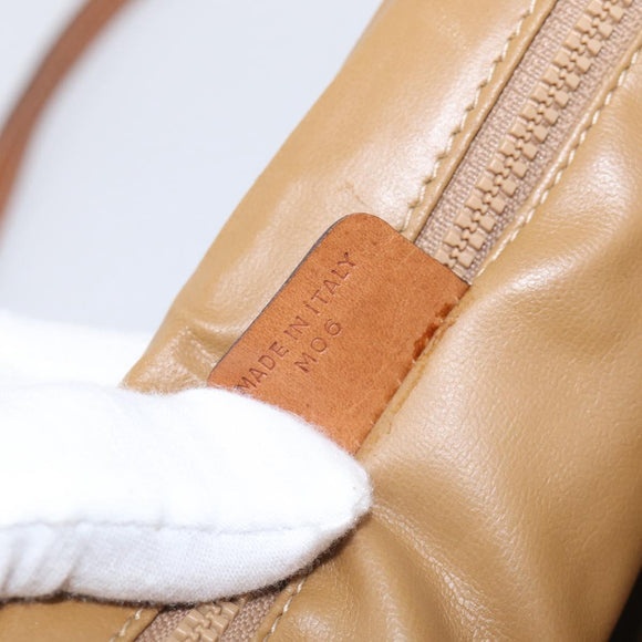 CELINE Macadam Canvas Shoulder Bag PVC Leather Brown Gold Auth ki7021A