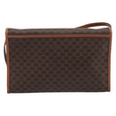 CELINE Macadam Canvas Shoulder Bag PVC Leather Brown Gold Auth ki7021A-3