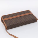 CELINE Macadam Canvas Shoulder Bag PVC Leather Brown Gold Auth ki7021A-6