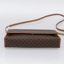 CELINE Macadam Canvas Shoulder Bag PVC Leather Brown Gold Auth ki7021A-9