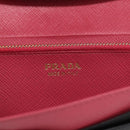 PRADA Wallet Safiano Leather Black Gold Auth ki7023V-20