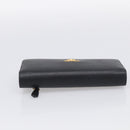 PRADA Wallet Safiano Leather Black Gold Auth ki7023V-6