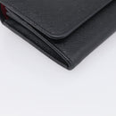 PRADA Wallet Safiano Leather Black Gold Auth ki7023V-9