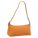 FENDI Zucchino Canvas Pouch Orange Silver Auth ki7024V-1