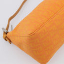 FENDI Zucchino Canvas Pouch Orange Silver Auth ki7024V-11
