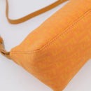 FENDI Zucchino Canvas Pouch Orange Silver Auth ki7024V-13