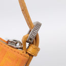 FENDI Zucchino Canvas Pouch Orange Silver Auth ki7024V-14