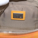 FENDI Zucchino Canvas Pouch Orange Silver Auth ki7024V-16