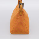 FENDI Zucchino Canvas Pouch Orange Silver Auth ki7024V-4