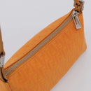FENDI Zucchino Canvas Pouch Orange Silver Auth ki7024V-6