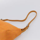 FENDI Zucchino Canvas Pouch Orange Silver Auth ki7024V-8
