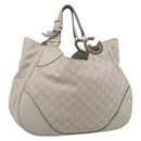 GUCCI GG Canvas Guccissima Shoulder Bag Leather Ivory Gold 203504 Auth ki7025M-1