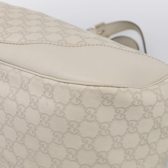 GUCCI GG Canvas Guccissima Shoulder Bag Leather Ivory Gold 203504 Auth ki7025M