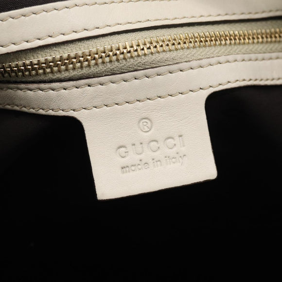 GUCCI GG Canvas Guccissima Shoulder Bag Leather Ivory Gold 203504 Auth ki7025M