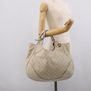 GUCCI GG Canvas Guccissima Shoulder Bag Leather Ivory Gold 203504 Auth ki7025M-20