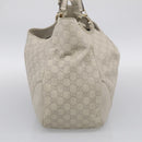 GUCCI GG Canvas Guccissima Shoulder Bag Leather Ivory Gold 203504 Auth ki7025M-5