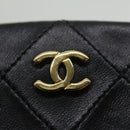 CHANEL Matelasse Clasp Chain Shoulder Bag Lamb Skin Black CC Auth kk164-9