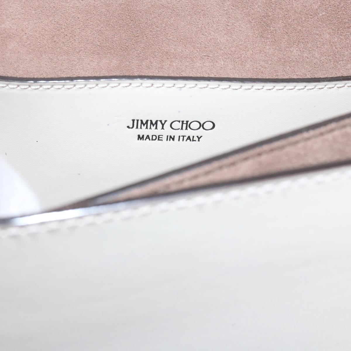 Jimmy Choo Madeline Shoulder Bag Leather White Auth kk197