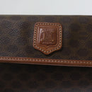 CELINE Macadam Canvas Pouch PVC Leather Brown Auth kk204-8