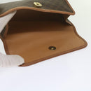 CELINE Macadam Canvas Pouch PVC Leather Brown Auth kk204-9