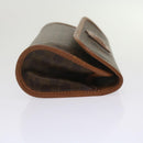 CELINE Macadam Canvas Pouch PVC Leather Brown Auth kk204-3