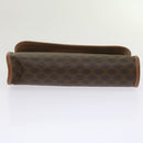 CELINE Macadam Canvas Pouch PVC Leather Brown Auth kk204-6
