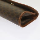 CELINE Macadam Canvas Pouch PVC Leather Brown Auth kk204-7