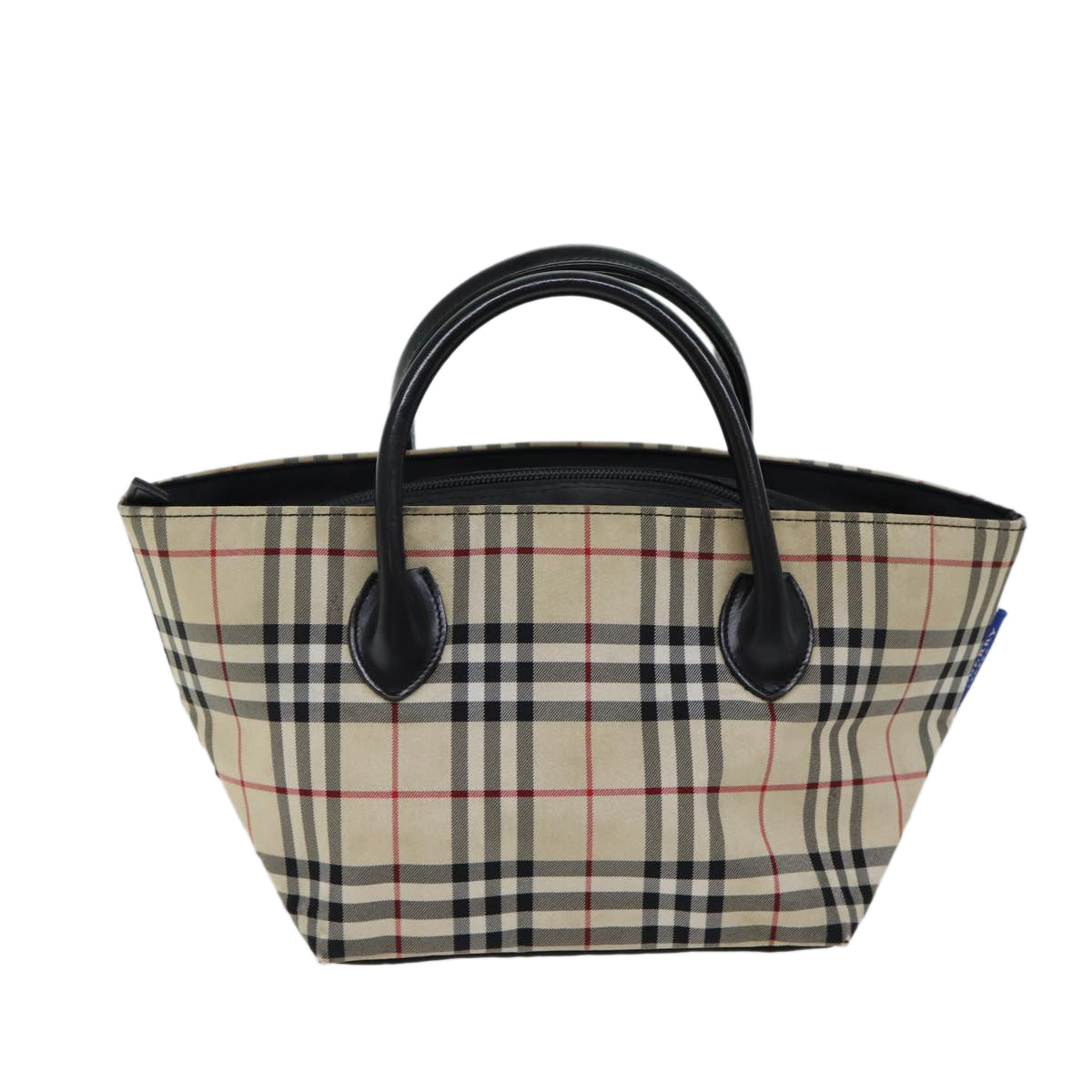 BURBERRY Nova Check Hand Bag Nylon Beige Auth kk209