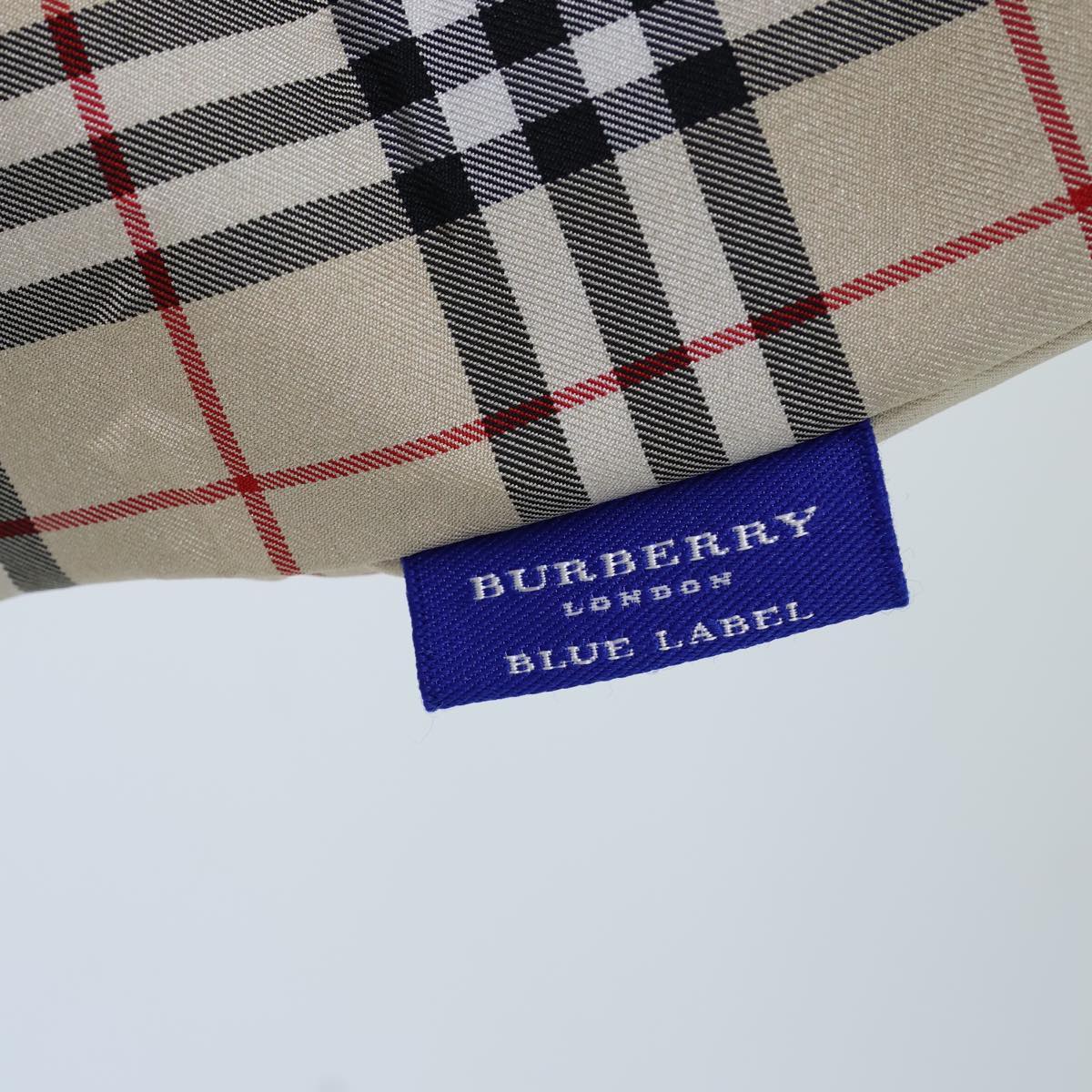 BURBERRY Nova Check Blue Label Tote Bag Nylon Beige Black Auth kk218